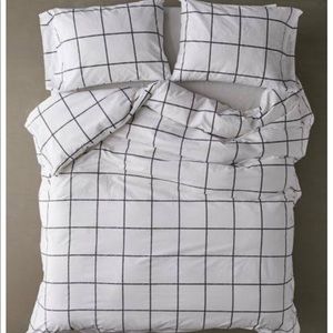 Urban Outfitters Distressed Check Duvet Set